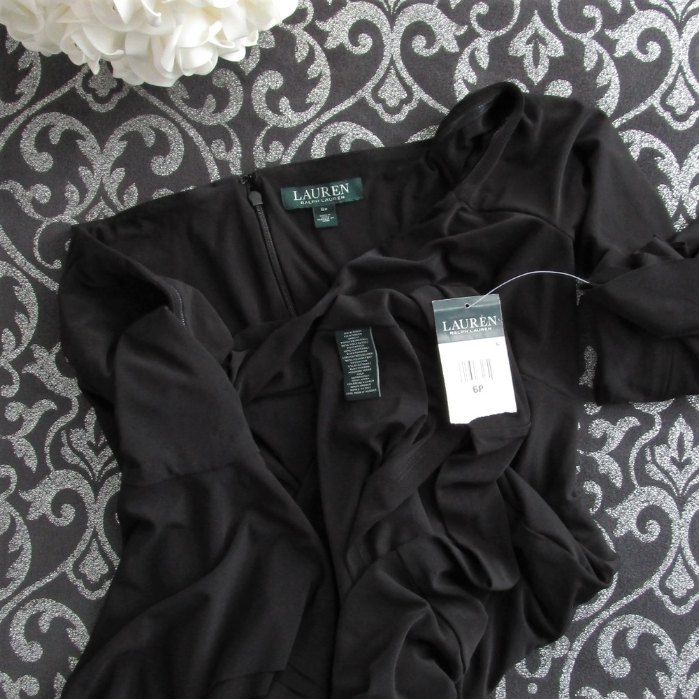 NWT Black Off Shoulder Bell Sleeve Cocktail Dress - Picture 7 of 8